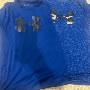 Under Armour Kids Blue and Black Graphic Tees size YLG